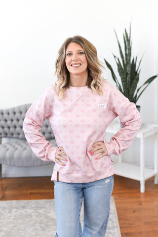 University Side Slit Pullover - Tea Rose