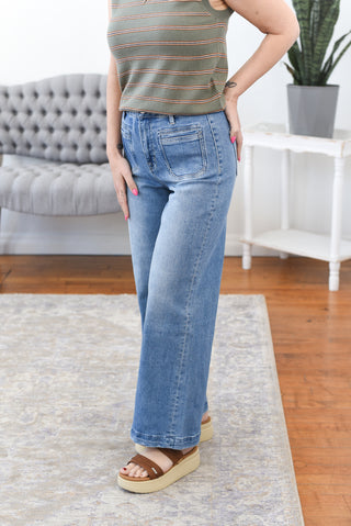 Andie High Rise Ankle Wide Leg Mica Jeans