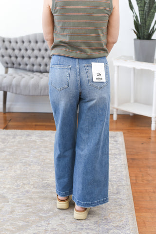 Andie High Rise Ankle Wide Leg Mica Jeans