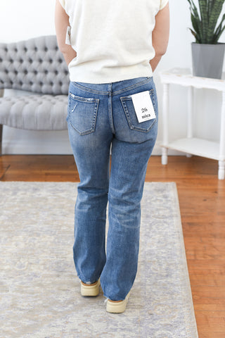Norah High Rise Button Fly Straight Leg Mica Jeans