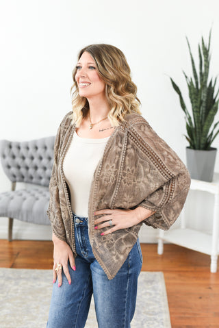 Jaynie Boho Embroidered Kimono Cardigan