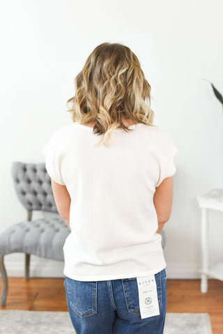 Patrisse Pointelle Knit Top