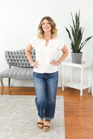 Patrisse Pointelle Knit Top
