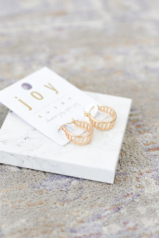 Gold Ladder Hoop Earrings