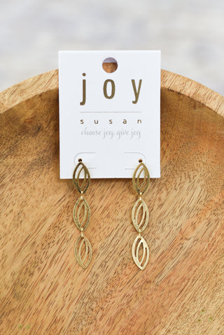 Geo Oval Drop Post Earrings