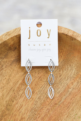 Geo Oval Drop Post Earrings