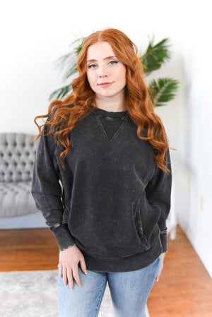 Josie Acid Wash Pullover Sweatshirt