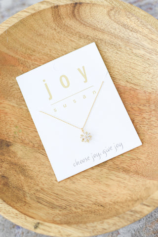 Crystal Star Flower Pendant Necklace