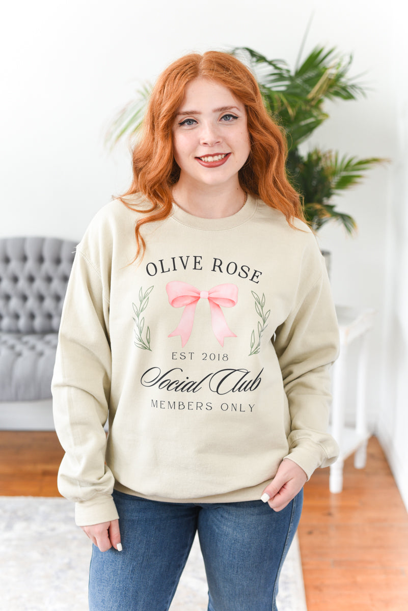 Olive Rose Social Club Crewneck Sweatshirt