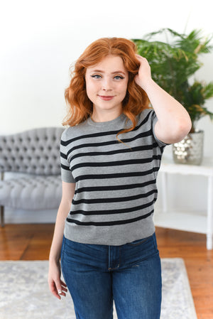 Penny Striped Sweater Knit Top