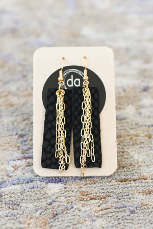 Deer Addie Leather & Metal Earring - Large