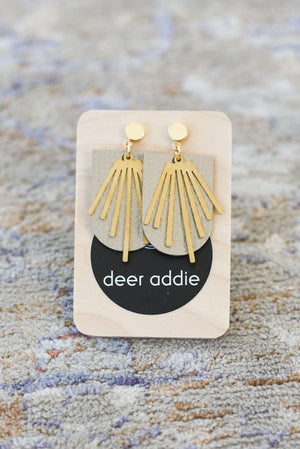 Deer Addie Leather & Metal Earring - Large