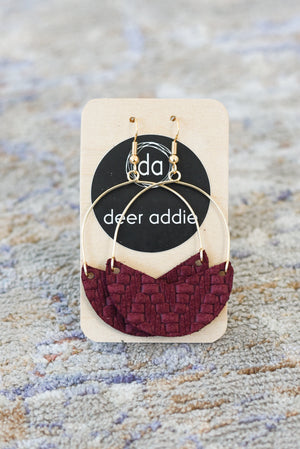 Deer Addie Leather & Metal Earring - Large