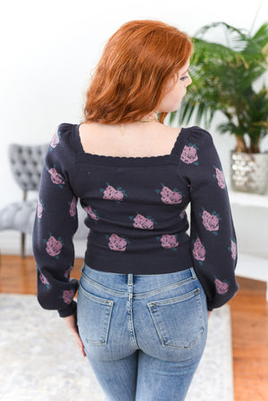 Brinleigh Square-Neck Puff-Sleeve Sweater