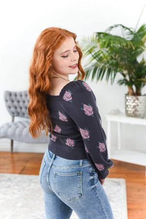 Brinleigh Square-Neck Puff-Sleeve Sweater