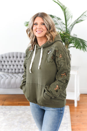 University Hoodie - Love Story - Olive