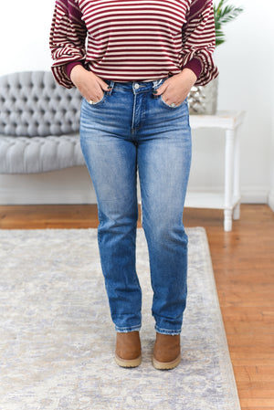 Eva Tummy Control Crop Straight Risen Jeans