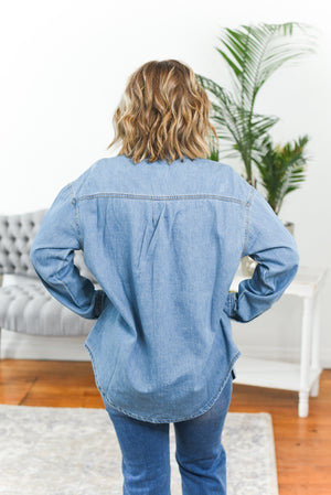 Alysia Relaxed Fit Button Down Denim Shirt