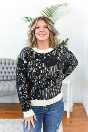 Nellie Lace Print Sweater