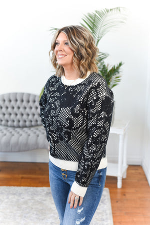 Nellie Lace Print Sweater