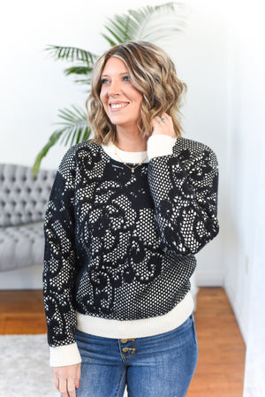 Nellie Lace Print Sweater