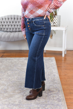 Jackie High Rise Crop Wide Leg Risen Jeans