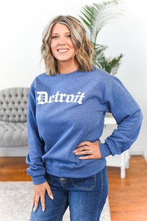 Detroit Puff Print Crewneck Sweatshirt