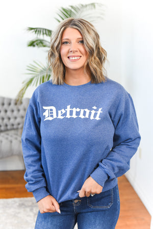 Detroit Puff Print Crewneck Sweatshirt