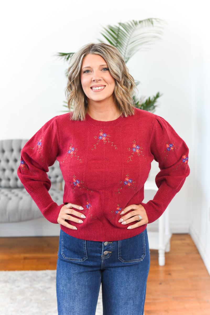 Georgia Floral Embroidery Sweater