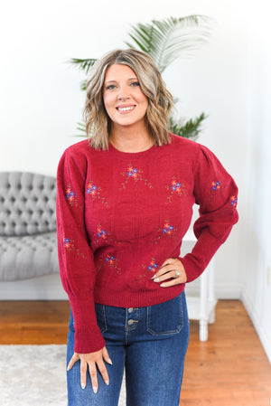 Georgia Floral Embroidery Sweater