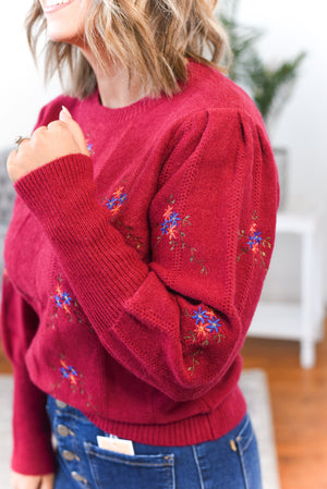 Georgia Floral Embroidery Sweater