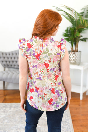 Carrie Floral Ruffle Top