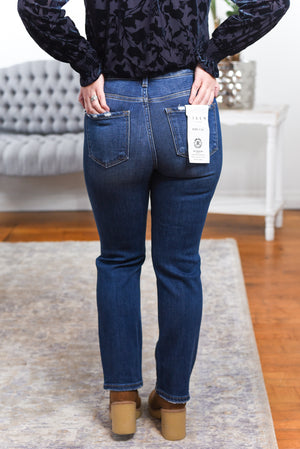 Christina Tummy Control Cropped Straight Risen Jeans