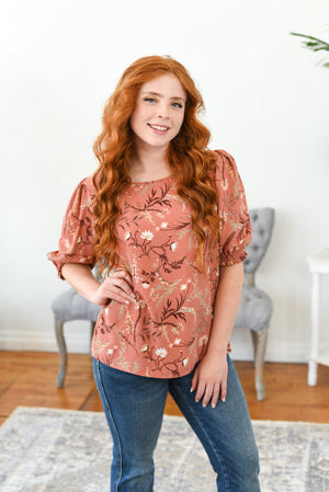 Nellie Floral Puff-Sleeve Top FINAL SALE