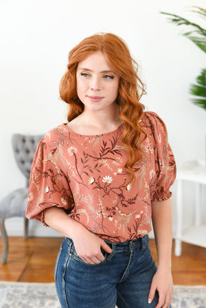 Nellie Floral Puff-Sleeve Top