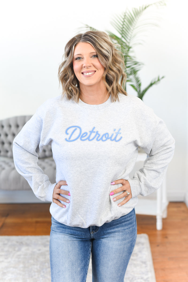 Detroit Glitter Crewneck Sweatshirt