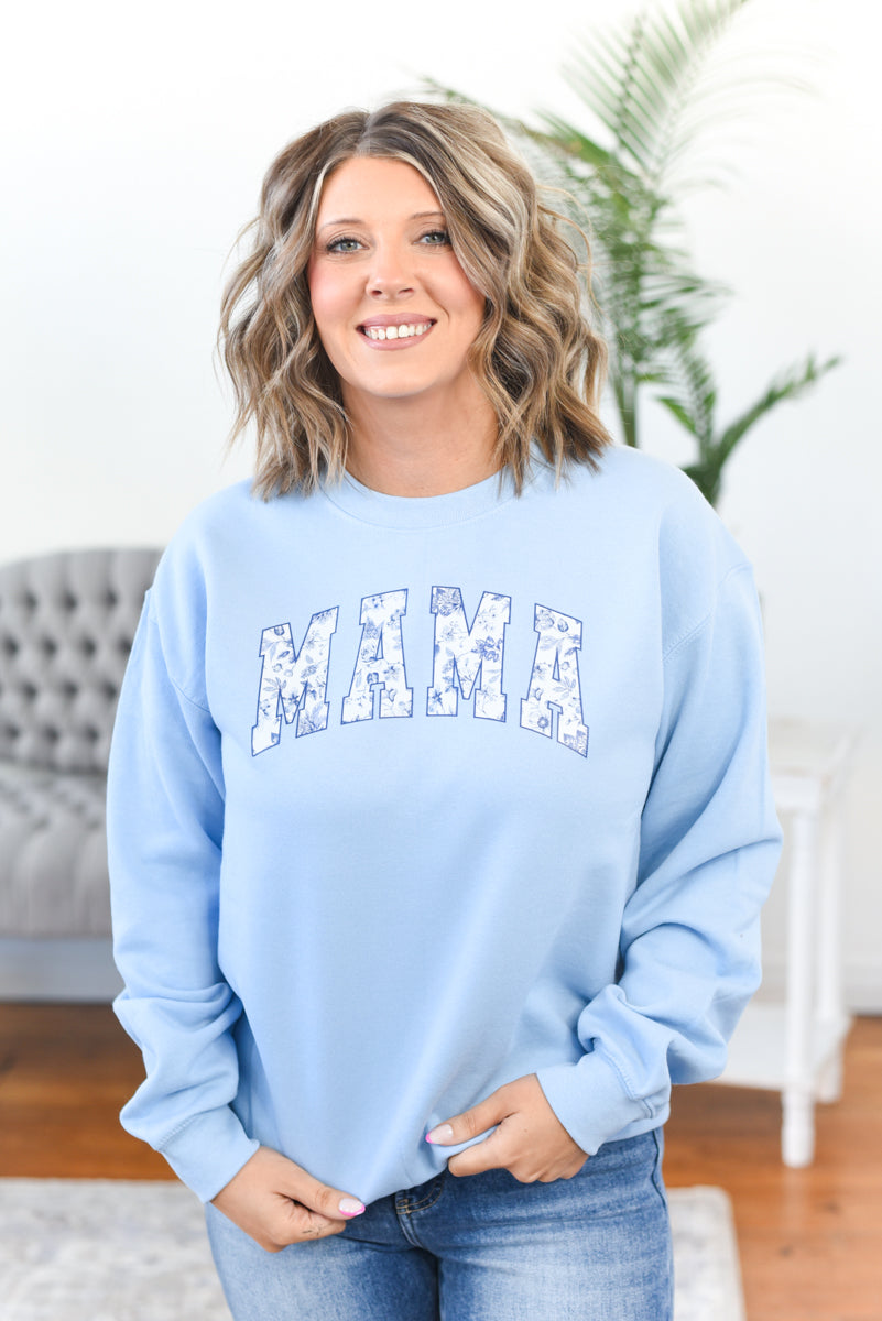 Mama Porcelain Floral Crewneck Sweatshirt