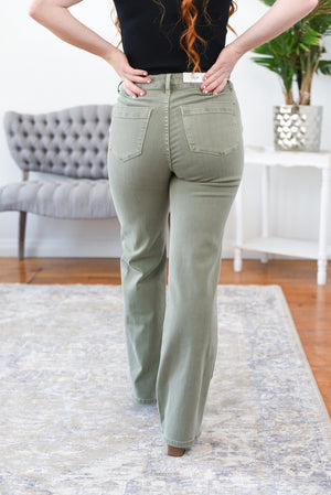 Elizabeth High Rise Straight Fit Judy Blue Jean - Olive