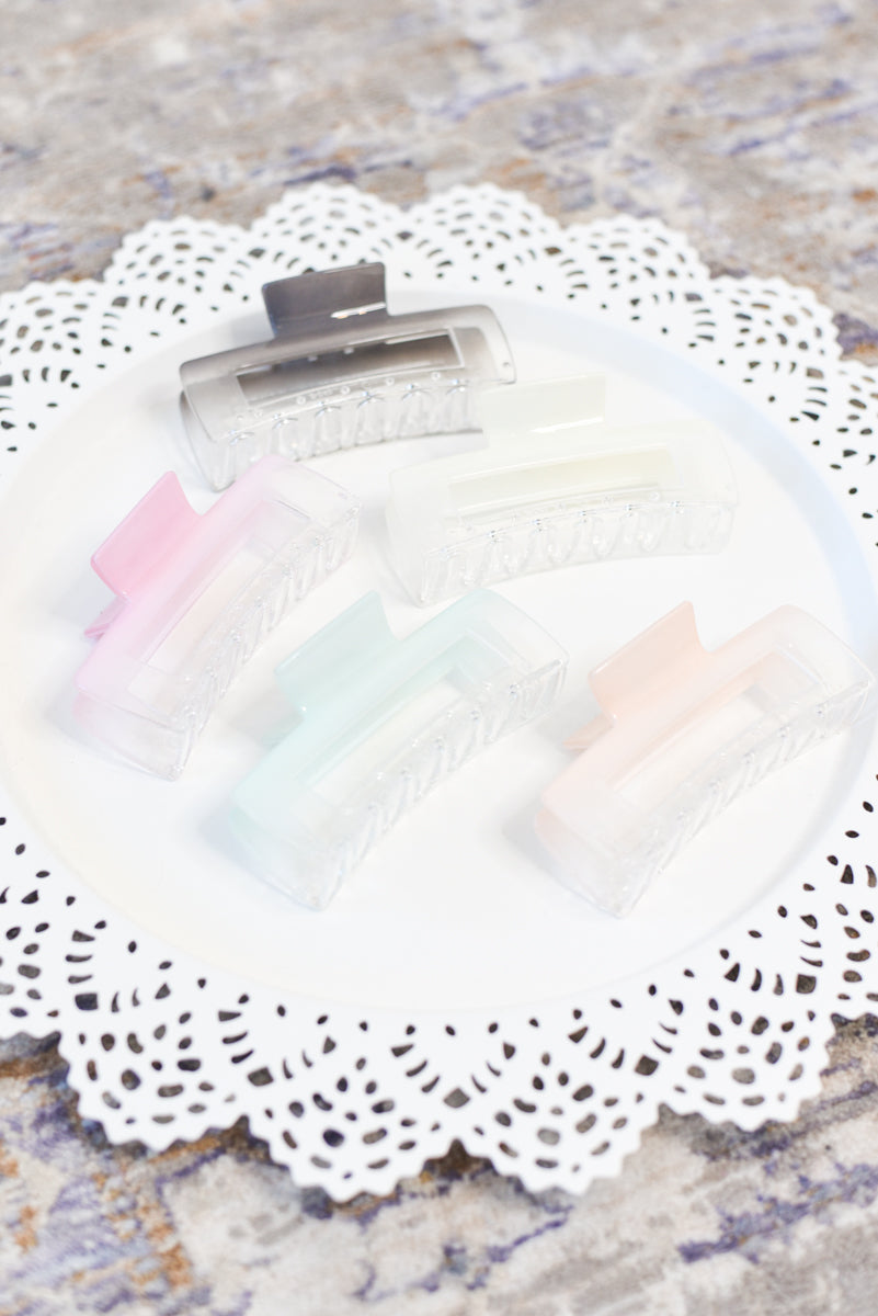 Ombre Clear Pastel Hair Clip