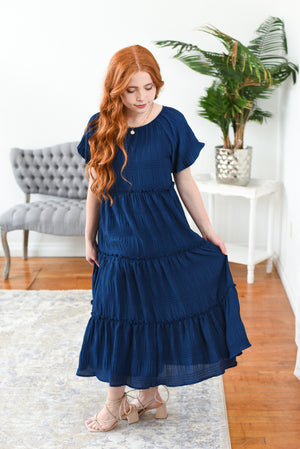 Alice Puff-Shoulder Midi Dress