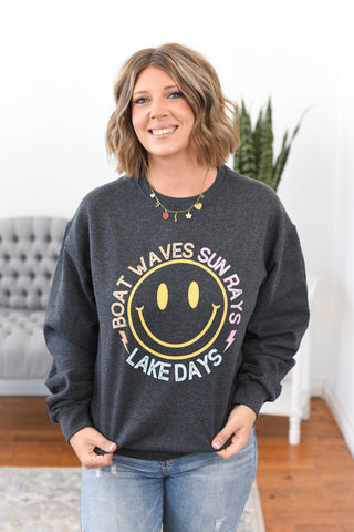Boat Waves Lake Days Pullover Sweatshirt