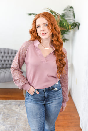 Anna Lace-Sleeve Top