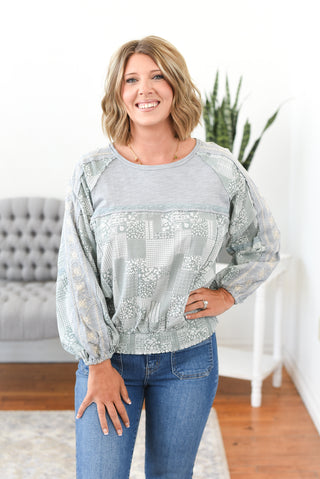 Poppie Patchwork Print Long Sleeve Top