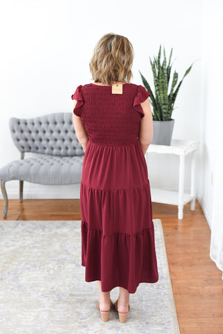 Catalina Flutter Sleeve Midi Dress