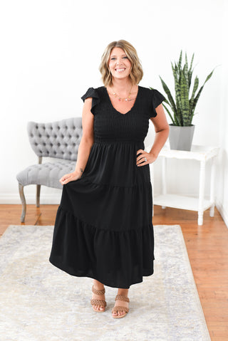 Catalina Flutter Sleeve Midi Dress