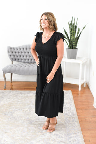 Catalina Flutter Sleeve Midi Dress