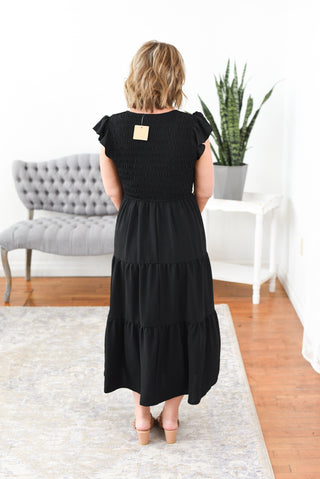 Catalina Flutter Sleeve Midi Dress