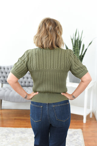 Scout Puff Short Sleeve Cable Knit Sweater