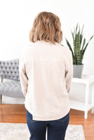 Laurel Corduroy Frayed Hem Jacket
