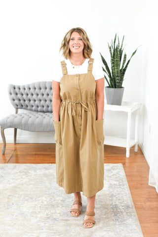 Willow Button Down Overall Utility Dress